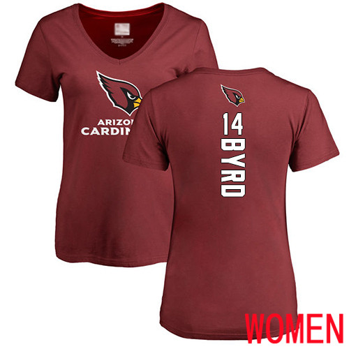 Arizona Cardinals Maroon Women Damiere Byrd Backer NFL Football #14 T Shirt
